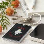 Halloween Acryl Sleutelhanger | Boo kijkt naar je (Voorkant Rechts)