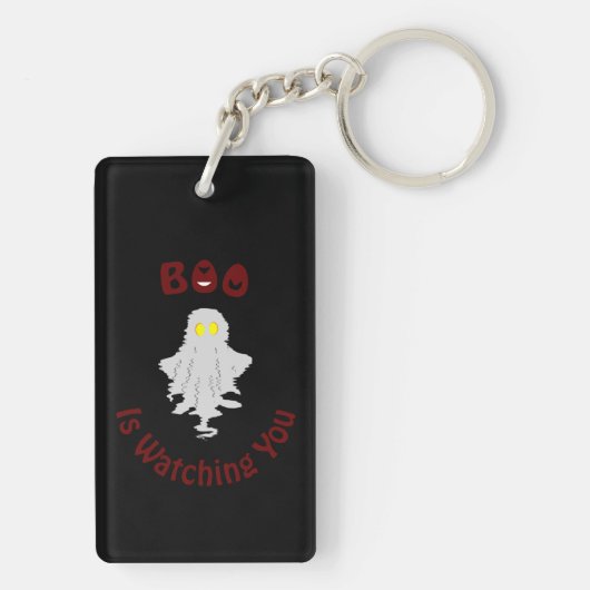 Halloween Acryl Sleutelhanger | Boo kijkt naar je (achterkant)