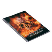Halloween Activity Book. Flaming skull in space Notitieboek (Rechterzijde)