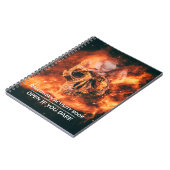 Halloween Activity Book. Flaming skull in space Notitieboek (Linkerzijde)
