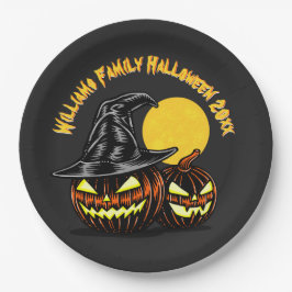 Halloween Add Family Name Year Customize 9" Papieren Bordje