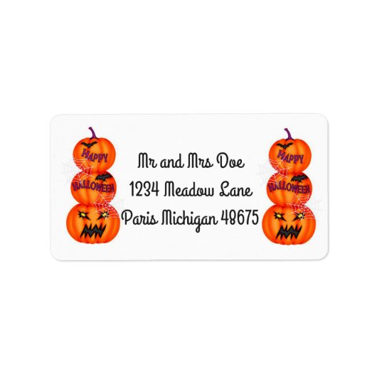 Halloween-Adresetiketten/Jack-o-Lantern Etiket (Voorkant)
