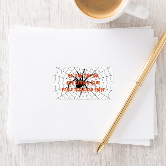 Halloween-adreslabels/Spin en Web Etiket (Insitu)