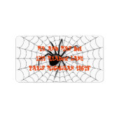 Halloween-adreslabels/Spin en Web Etiket (Voorkant)
