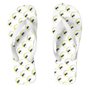 Halloween Adult, Teenslippers met brede riem/zwart