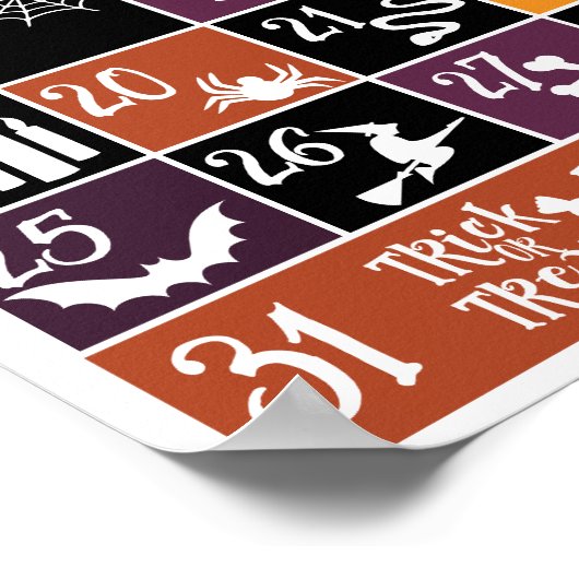 Halloween Advent-kalender  Poster (Hoek)