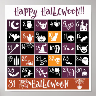 Halloween Advent-kalender  Poster