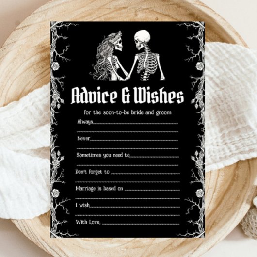 Halloween Advies en Wensen Bruiloftsspel Kaart