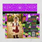 Halloween Afbeelding Birthday Party Invitation Kaart (Voorkant / Achterkant)