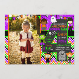 Halloween Afbeelding Birthday Party Invitation Kaart
