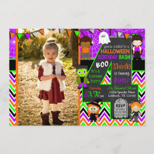 Halloween Afbeelding Birthday Party Invitation Kaart