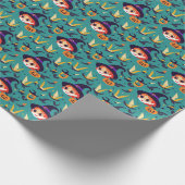 Halloween afbeelding met het gezicht van een heks cadeaupapier (Hoek)