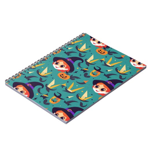 Halloween afbeelding met het gezicht van een heks notitieboek (Linkerzijde)