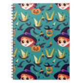 Halloween afbeelding met het gezicht van een heks notitieboek (Voorkant)