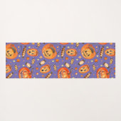 Halloween afbeelding met pompoen en snoepvleermuis yogamat (Achterkant (horizontaal))