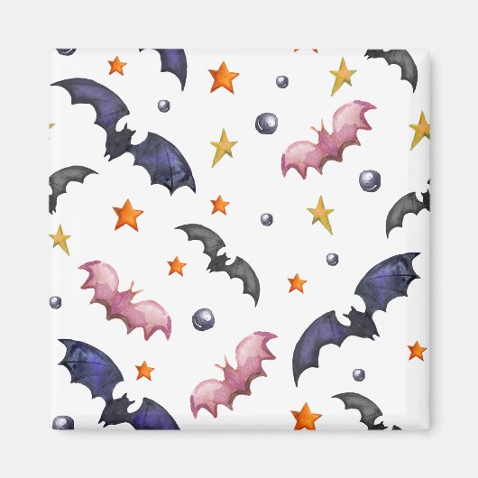 Halloween afbeelding met vleermuizen en sterren magneet (Voorkant)