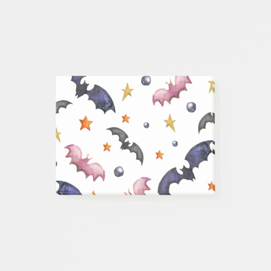 Halloween afbeelding met vleermuizen en sterren post-it® notes (Voorkant)