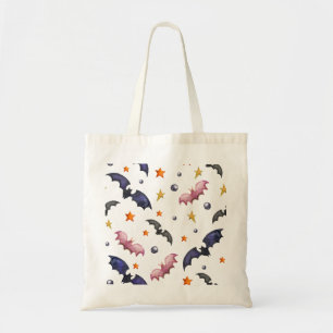 Halloween afbeelding met vleermuizen en sterren tote bag