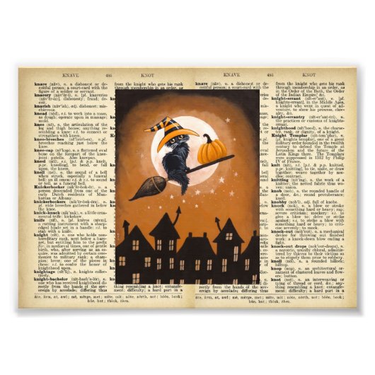  Halloween-Afbeelding op  woordenboekpagina Foto Afdruk (Voorkant)