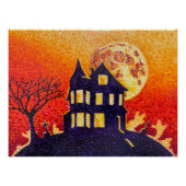 Halloween-afdrukken in haunted House Perfect Poster (Voorkant)