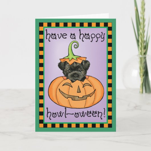 Halloween affenpinscher kaart (Voorkant)