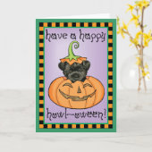Halloween affenpinscher kaart (Gele Bloem)