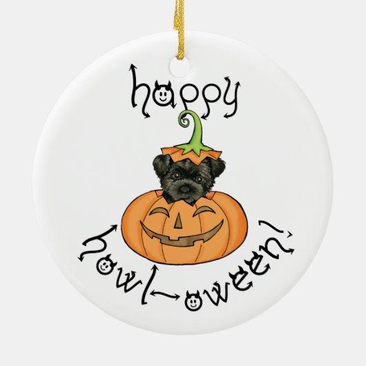 Halloween Affenpinscher Keramisch Ornament (Achterkant)