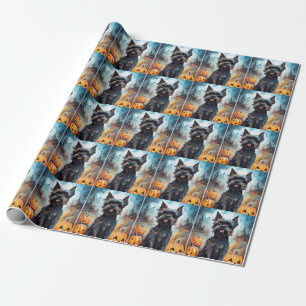 Halloween affenpinscher met pompoenen eng cadeaupapier