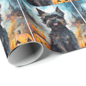 Halloween affenpinscher met pompoenen eng cadeaupapier (Rol Hoek)