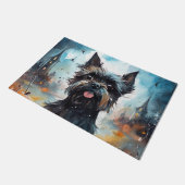 Halloween affenpinscher met pompoenen eng deurmat (Schuin)