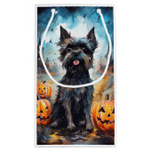 Halloween affenpinscher met pompoenen eng klein cadeauzakje (Achterkant)