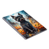 Halloween affenpinscher met pompoenen eng notitieboek (Rechterzijde)