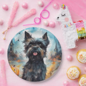 Halloween affenpinscher met pompoenen eng papieren bordje (Feest)