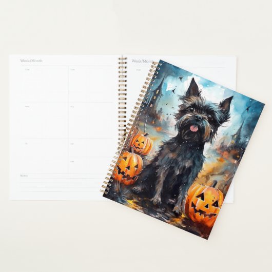 Halloween affenpinscher met pompoenen eng planner (Display)