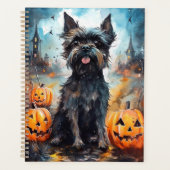 Halloween affenpinscher met pompoenen eng planner (Voorkant)