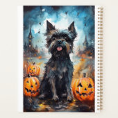 Halloween affenpinscher met pompoenen eng planner (Achterkant)