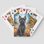 Halloween affenpinscher met pompoenen eng pokerkaarten (Achterkant)