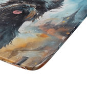 Halloween affenpinscher met pompoenen eng snijplank (Hoek)