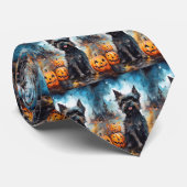 Halloween affenpinscher met pompoenen eng stropdas (Opgerold)