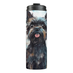 Halloween Affenpinscher Met Pompoenen Eng Thermosbeker