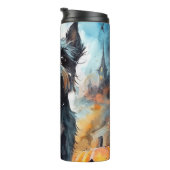 Halloween affenpinscher met pompoenen eng thermosbeker (Geroteerd rechts)