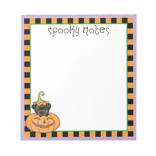 Halloween Affenpinscher Notitieblok (Voorkant)