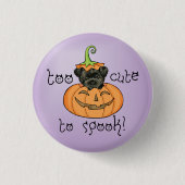Halloween Affenpinscher Ronde Button 3,2 Cm (Voorkant)