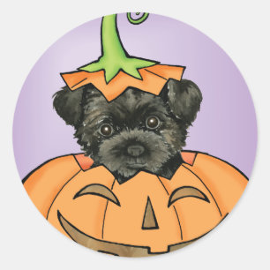 Halloween Affenpinscher Ronde Sticker