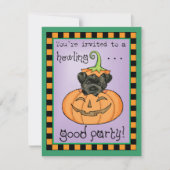 Halloween Affenpinscher Uitnodiging (Voorkant)