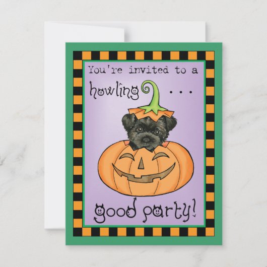 Halloween Affenpinscher Uitnodiging (Voorkant)