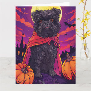 Halloween Affenpinscher Vampier Pompoenen Griezele Kaart