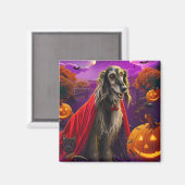 Halloween Afghaanse Hound Vampire Pumpkins eng Magneet (Voorkant / Achterkant)