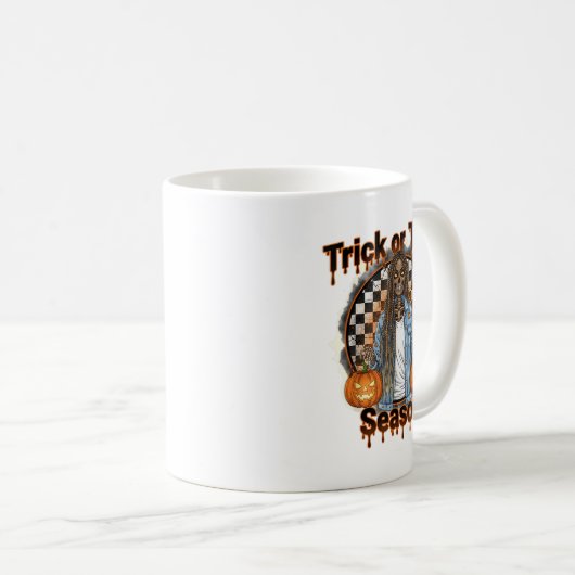 Halloween African American Skeleton Season Pumpkin Koffiemok (Voorkant rechts)