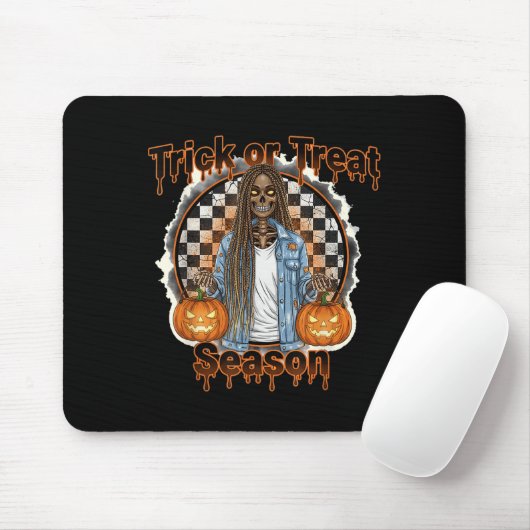Halloween African American Skeleton Season Pumpkin Muismat (Met muis)